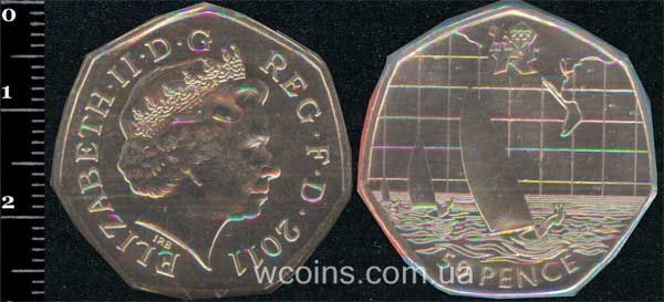 Монета Великобританія 50 центів 2011