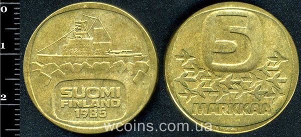 Coin Finland 5 marks 1985