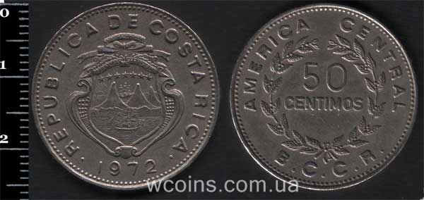 Монета Коста-Ріка 50 сентимо 1972