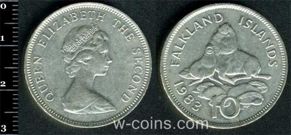 Монета Фолклендські Острови 10 пенсів 1983