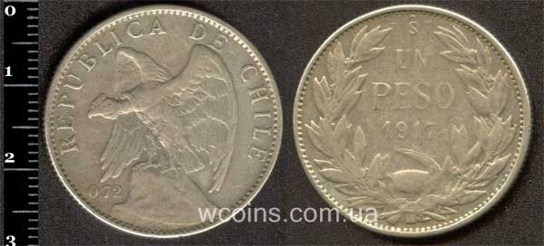 Монета Чілі 1 песо 1917