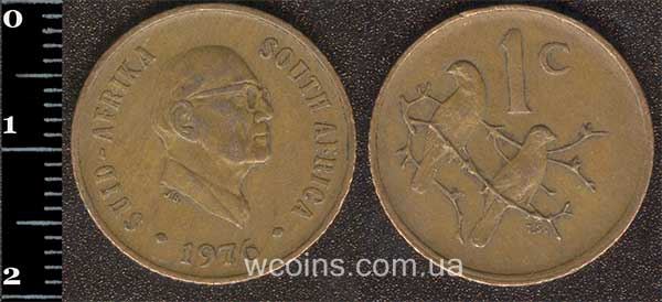 Монета Південна Африка 1 цент 1976