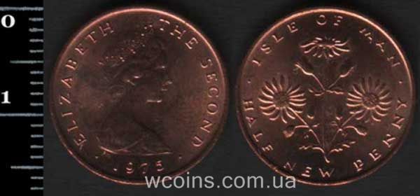 Монета Мен 1/2 пенні 1975