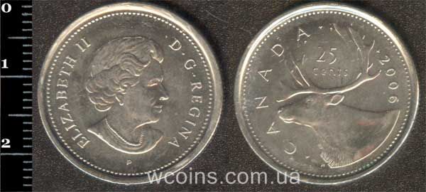 Монета Канада 25 центів 2006