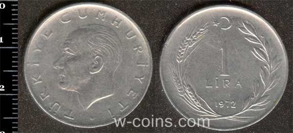 Монета Турція 1 ліра 1972