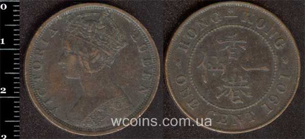 Монета Гонконг 1 цент 1901