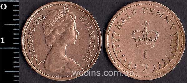 Coin United Kingdom 1/2 penny 1982