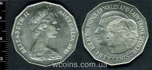 Монета Австралія 50 центів 1981