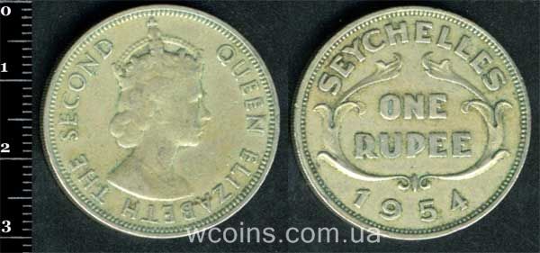 Coin Seychelles 1 rupee 1954