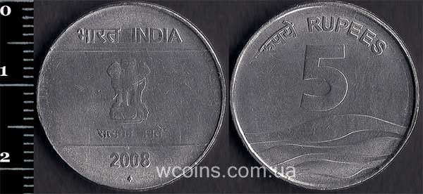 Монета Індія 5 рупій 2008