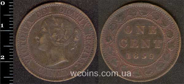 Монета Канада 1 цент 1859