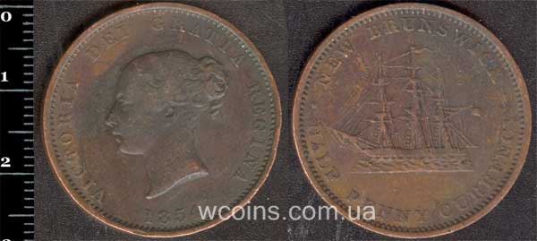 Монета Провинції Канади 1/2 пенні 1854