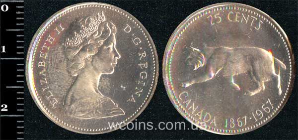 Монета Канада 25 центів 1967