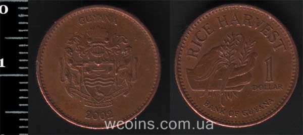 Монета Гаяна 1 долар 2002