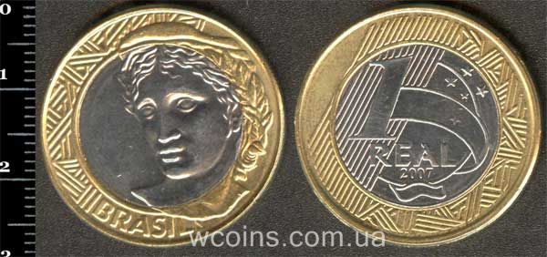 Монета Бразілія 1 реал 2007