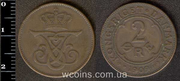 Монета Данія 2 ере 1909