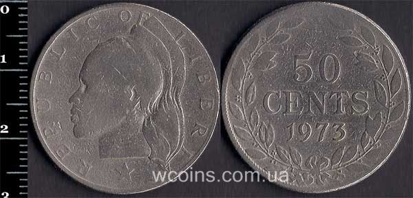 Монета Ліберія 50 центів 1973