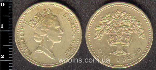 Монета Великобританія 1 фунт 1987