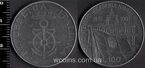 Монета Італія 100 лір 1981