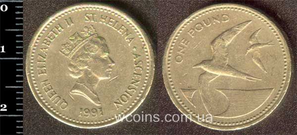 Монета Святої Єлени та Вознесіння О-ви 1 фунт 1991