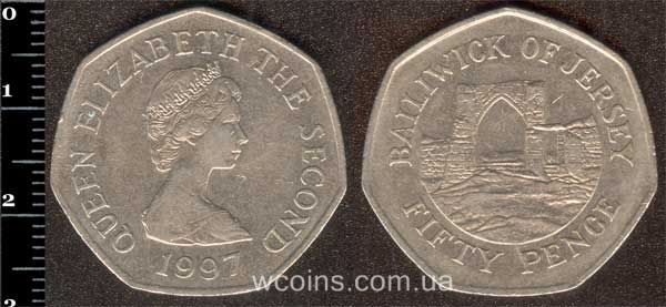Монета Джерсі 50 пенсів 1997