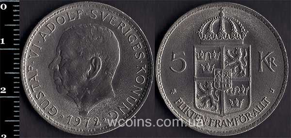 Монета Швеція 5 крон 1972