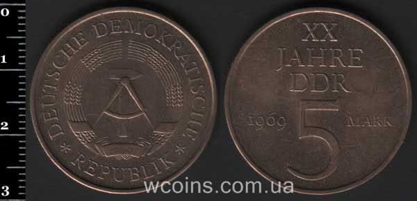 Coin Germany 5 marks 1969