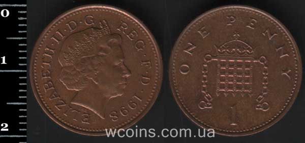 Монета Великобританія 1 пенні 1998