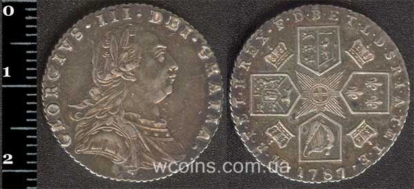 Монета Великобританія 6 пенсів 1787