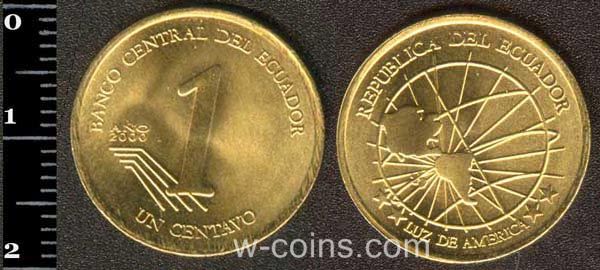 Монета Еквадор 1 сентаво 2000