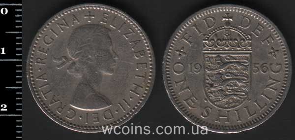 Монета Великобританія 1 шилінг 1956