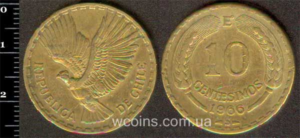 Монета Чілі 10 сентисимо 1966