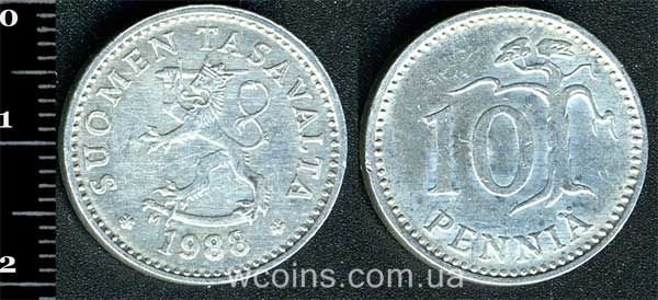 Монета Фінляндія 10 пенсів 1988