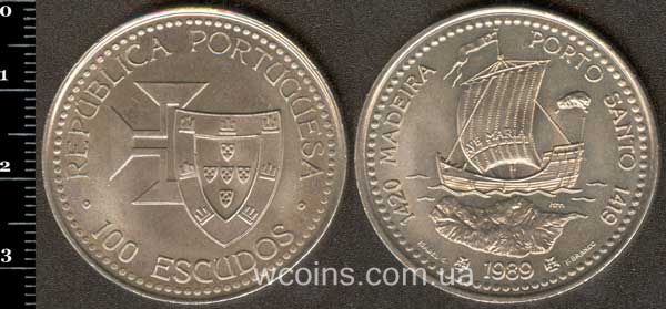 Coin Portugal 100 escudos 1989