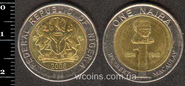 Монета Нігерія 1 найра 2006