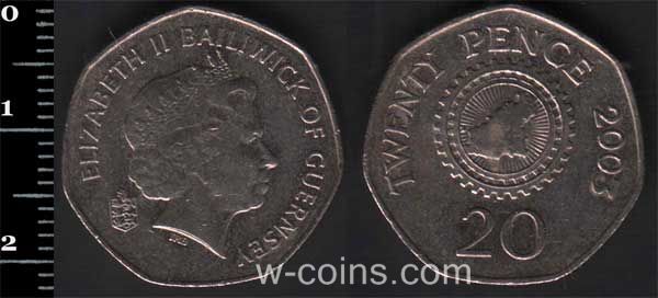 Монета Ґернсі 20 пенсів 2003