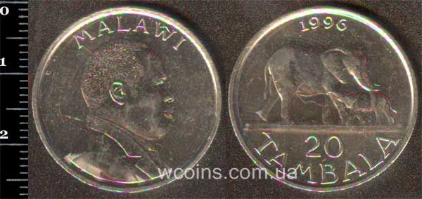 Монета Малаві 20 тамбала 1996