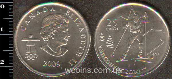 Монета Канада 25 центів 2009