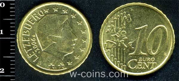 Монета Люксембург 10 євро центів 2006