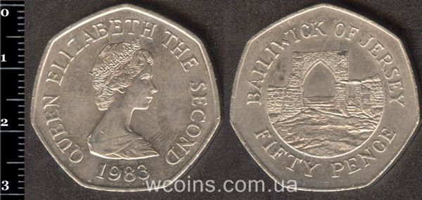 Монета Джерсі 50 пенсів 1983