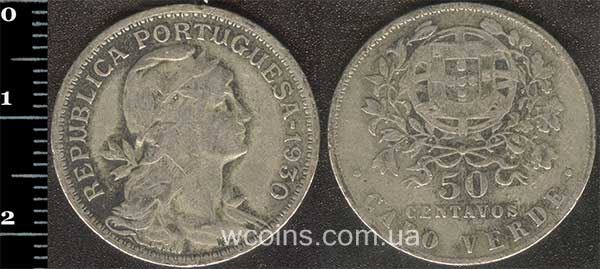 Монета Кабо-Верде 50 сентаво 1930