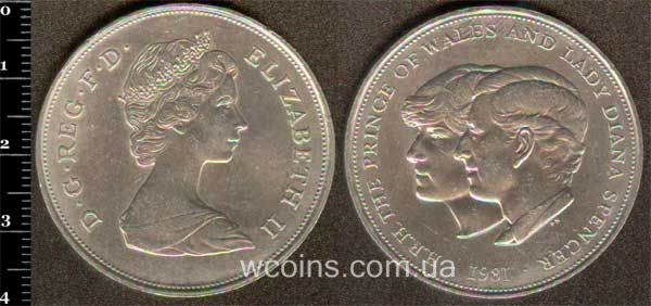 Монета Великобританія 25 нових пенсів 1981
