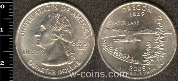 Монета США 25 центів 2005 Орегон