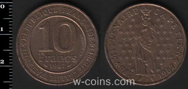 Монета Франція 10 франків 1987