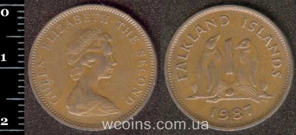 Монета Фолклендські Острови 1 пенні 1987