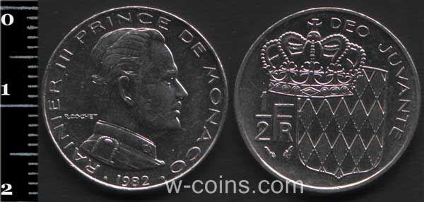 Coin Monaco 1/2 franc 1982