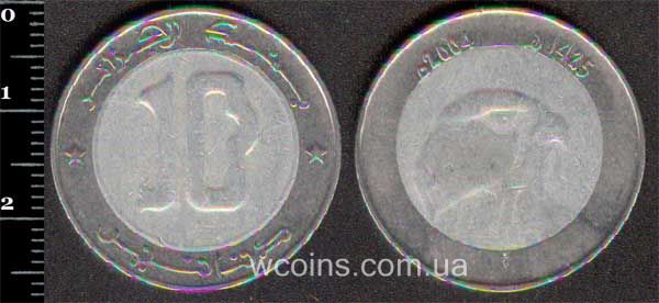 Монета Алжир 10 динарів 2004