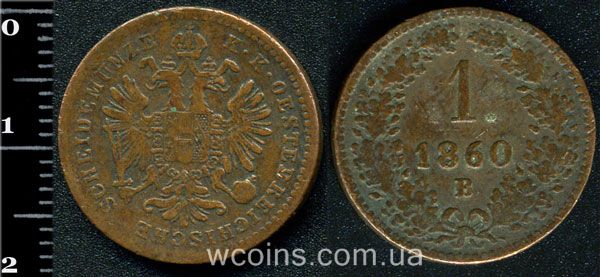 Coin Austria 1 kreuzer 1860