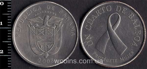 Монета Панама 1/4 бальбоа 2008