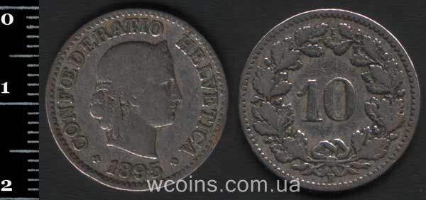 Монета Швейцарія 10 сантимів 1895